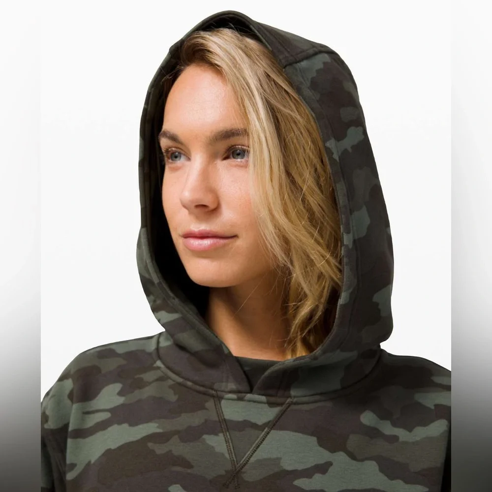Lululemon All Yours Hoodie *Fleece Heritage 365‎ Camo Green Twill Multi Size 8